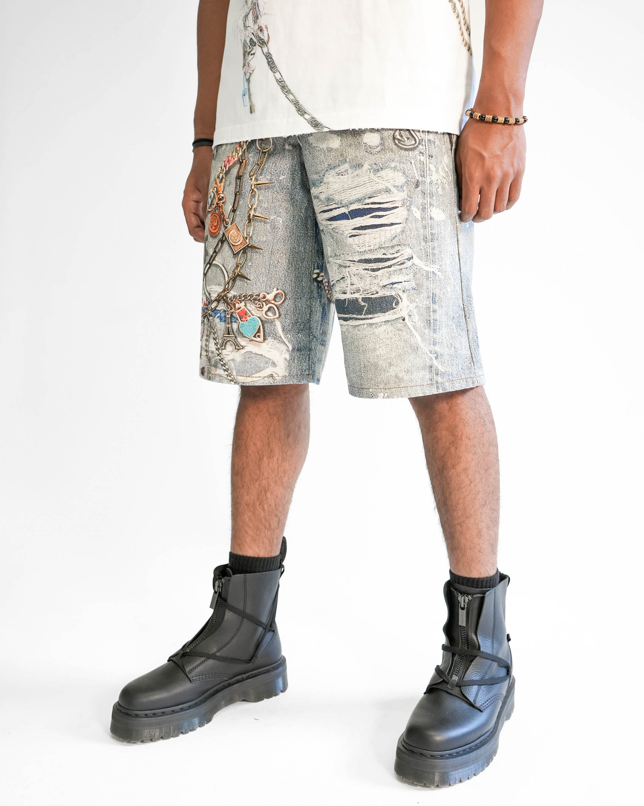 Preme Reign in Chains Denim Jean Shorts