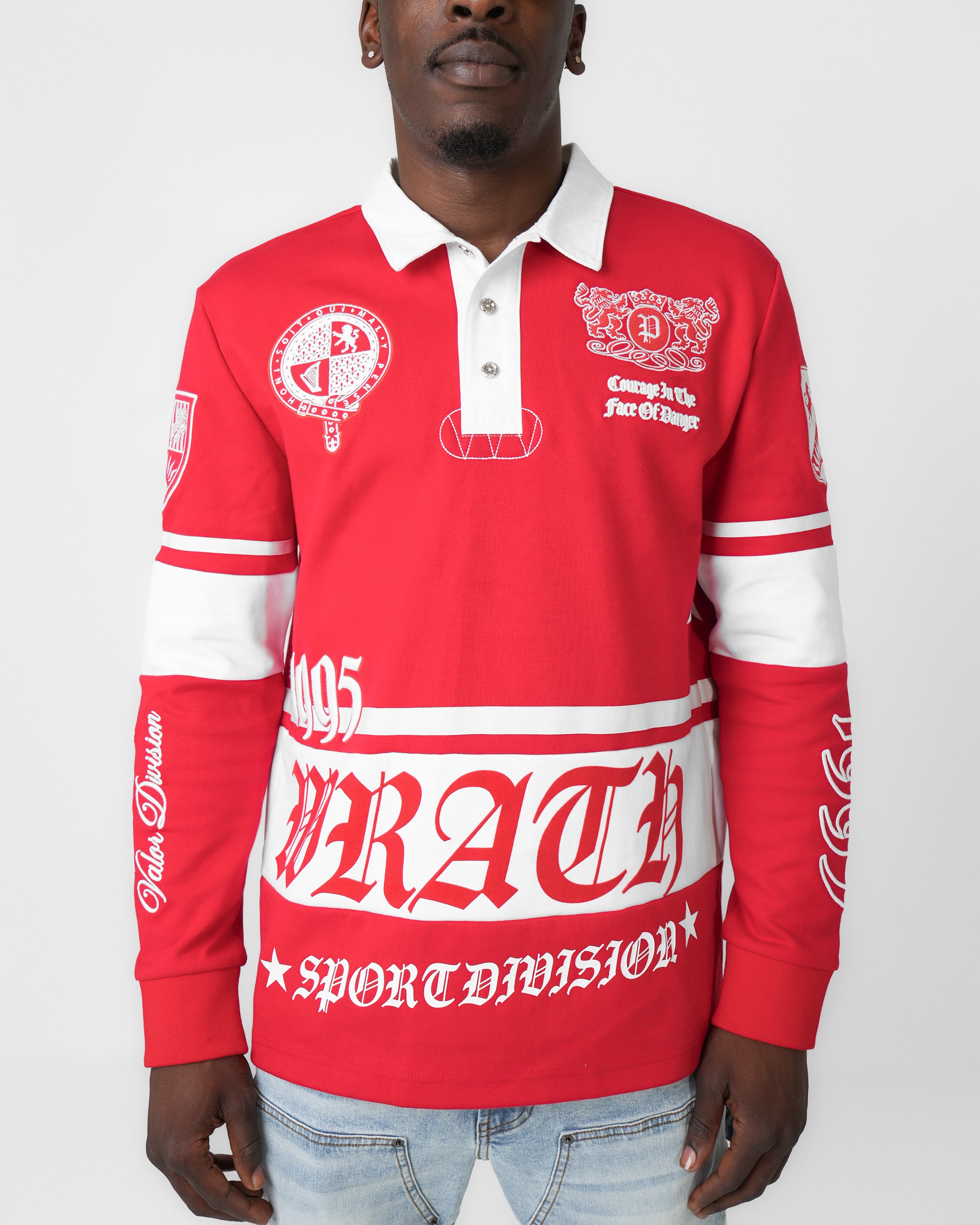 Valor Division Red Long Sleeve Polo