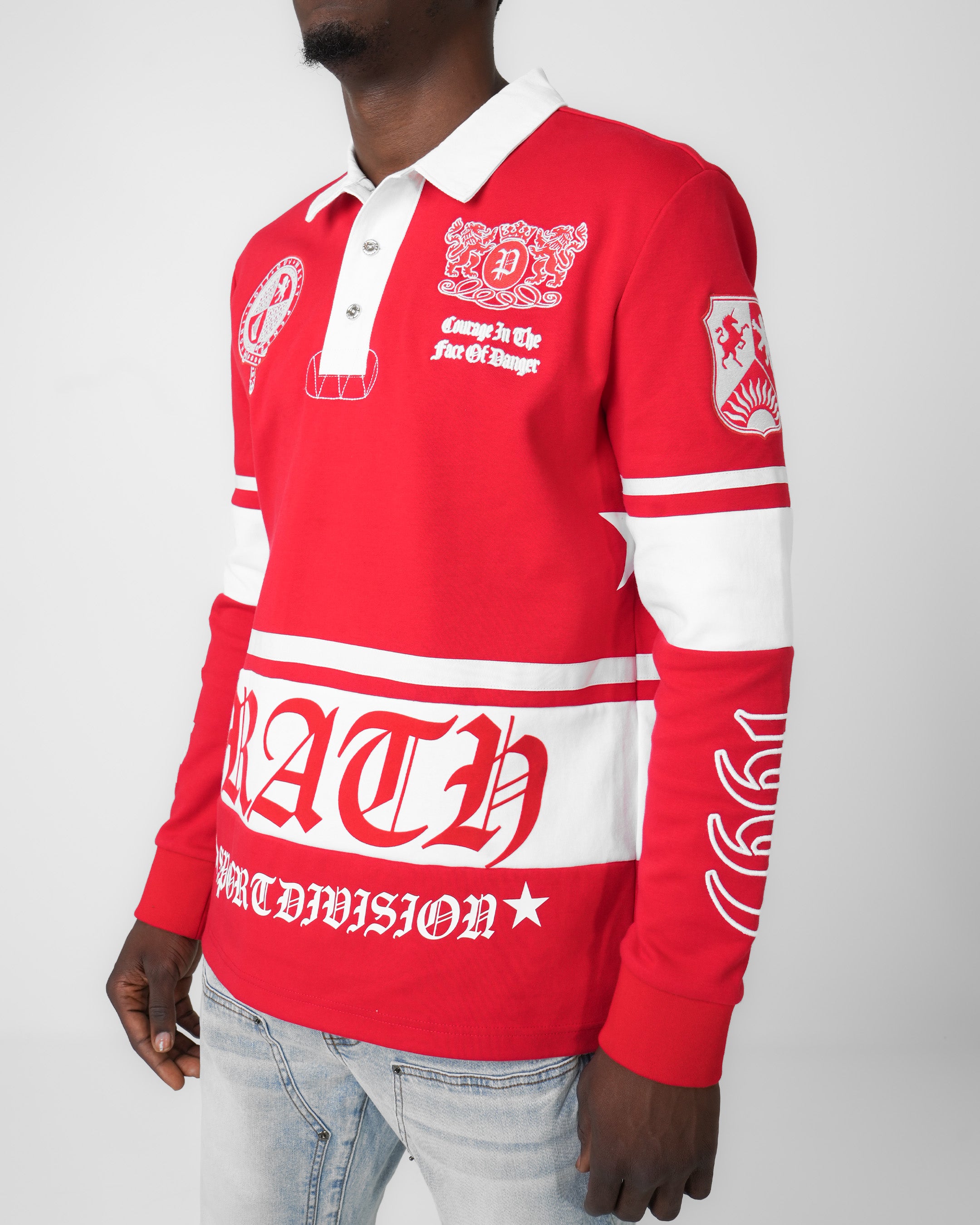 Valor Division Red Long Sleeve Polo