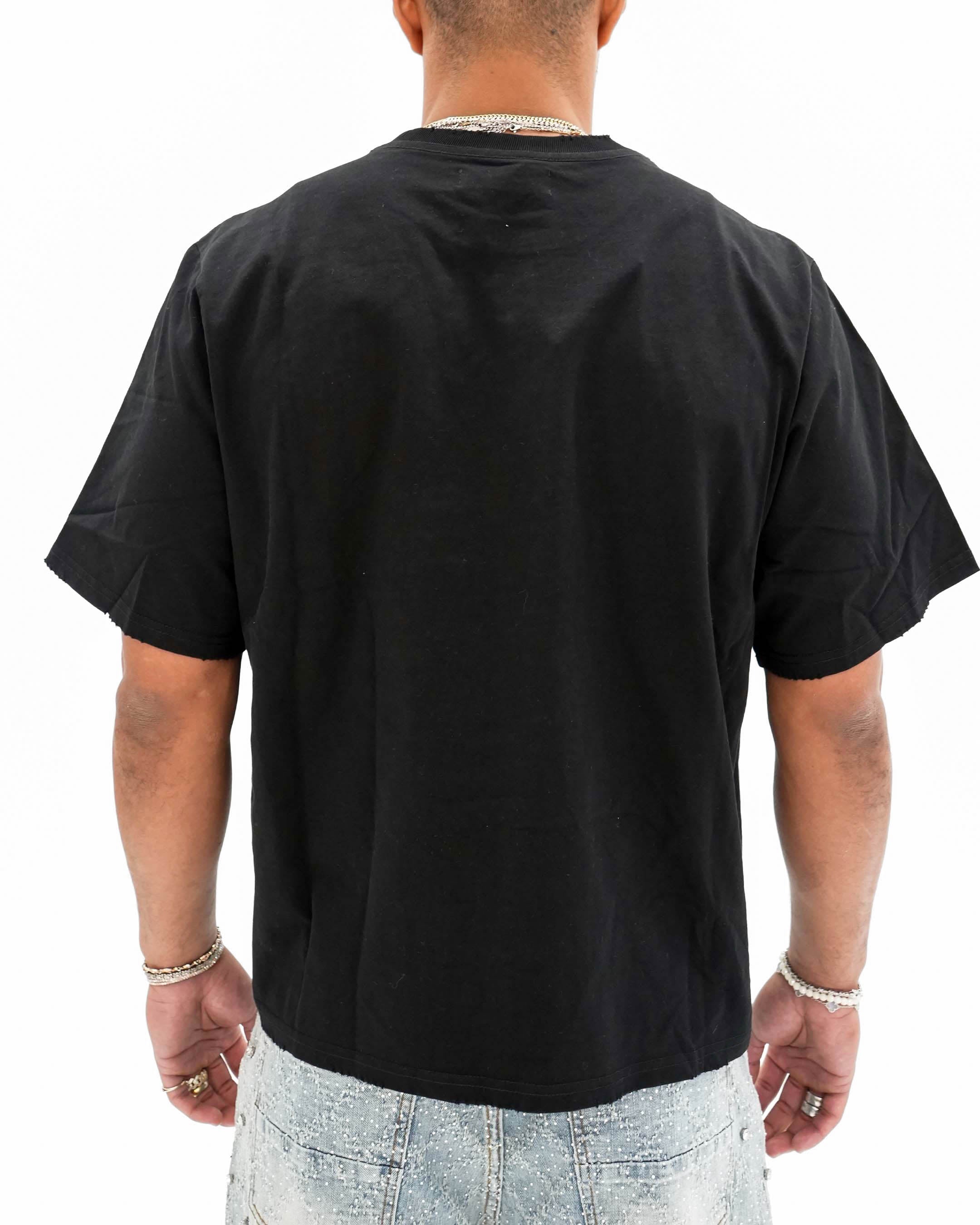 Venom Trap Stoned Cropped Black T-Shirt