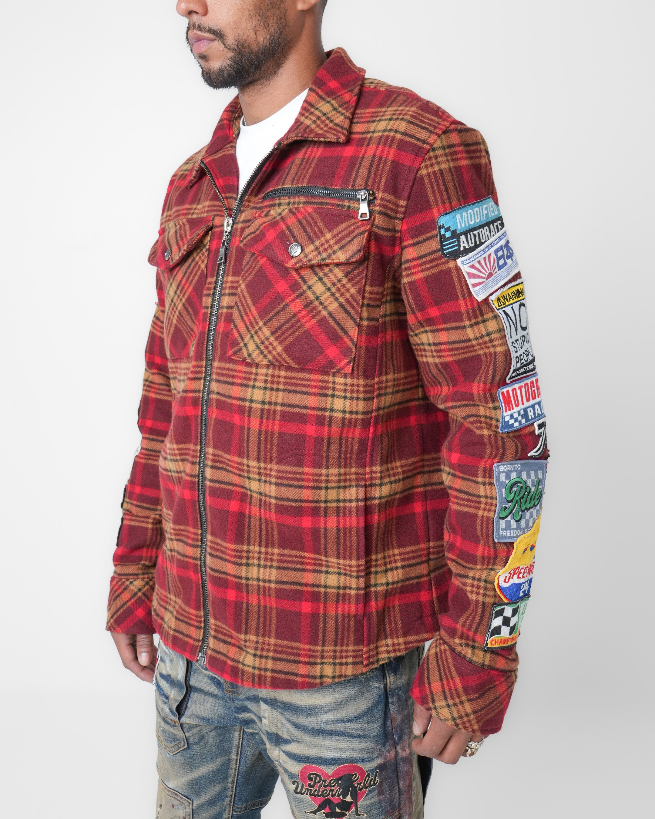 Pitlane Heritage Red Flannel Jacket