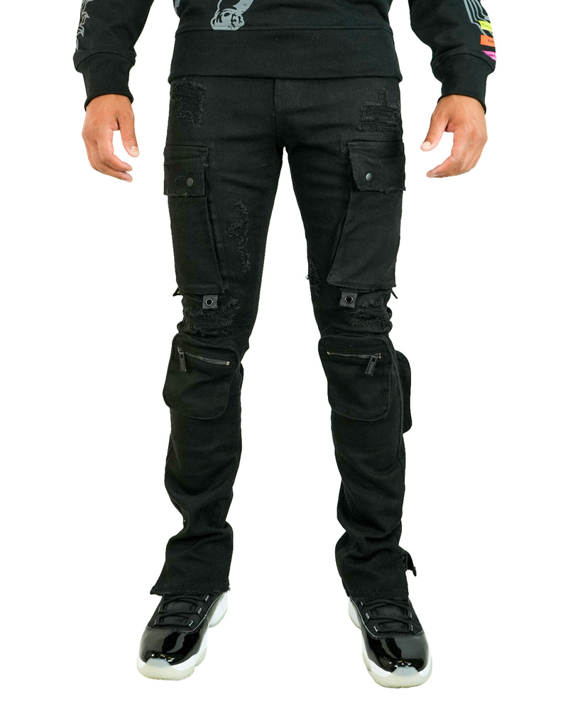 Dozer Black Cargo Denim Jean