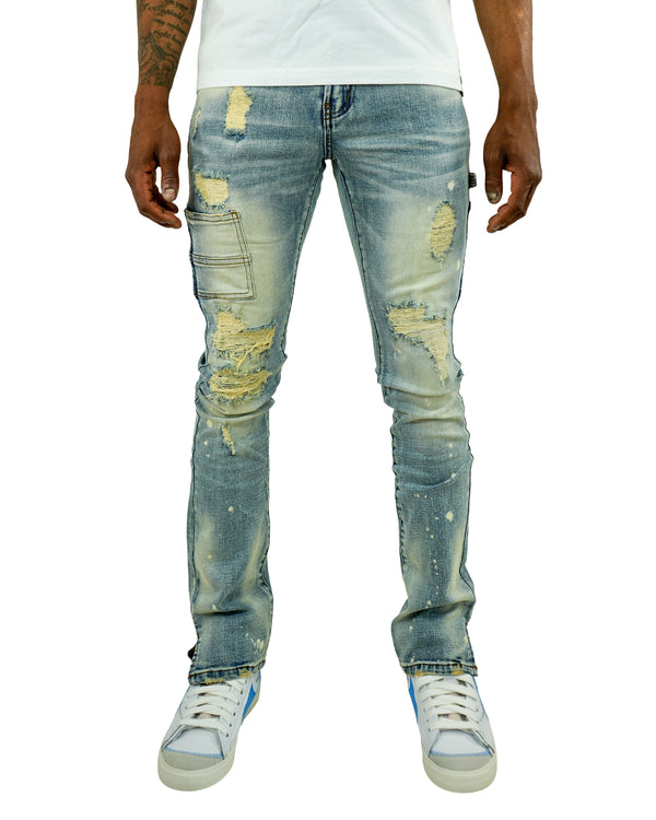 Cassian Indigo Flare Denim Jean