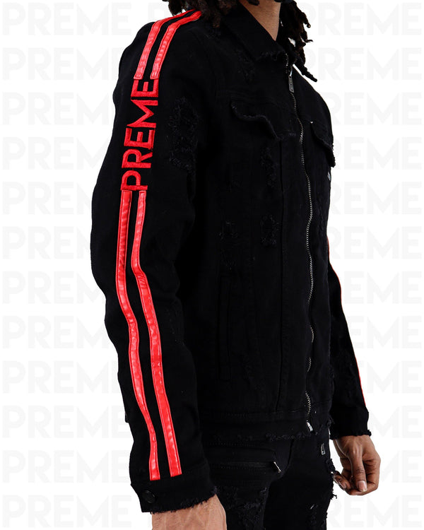 Affinity Infrared Striped Black Denim Jacket - PREME USA