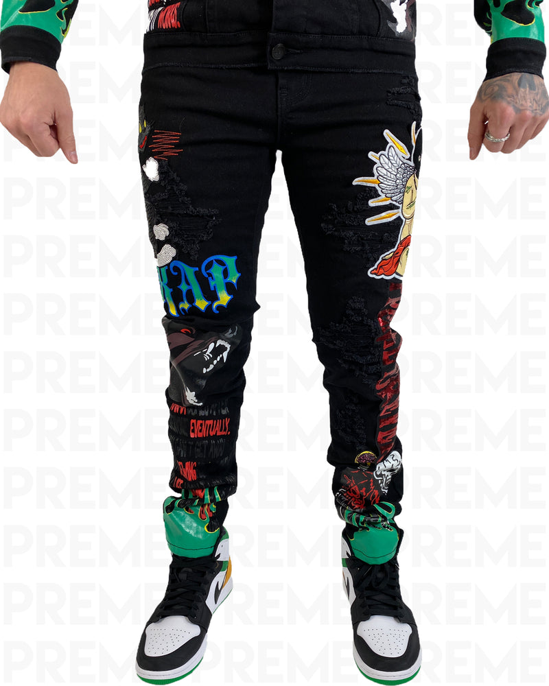 Angel Investor Black Denim Jean