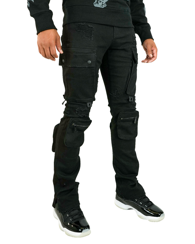 Dozer Black Cargo Denim Jean