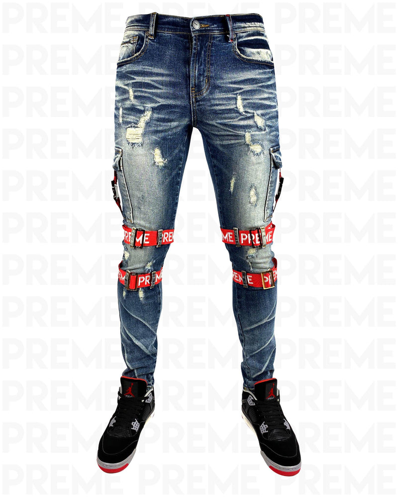 Contractor Red Strapped Indigo Jean - PREME USA
