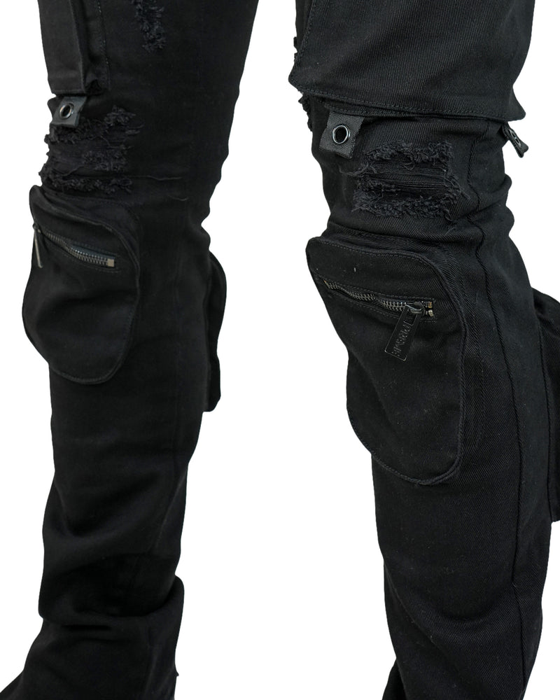 Dozer Black Cargo Denim Jean