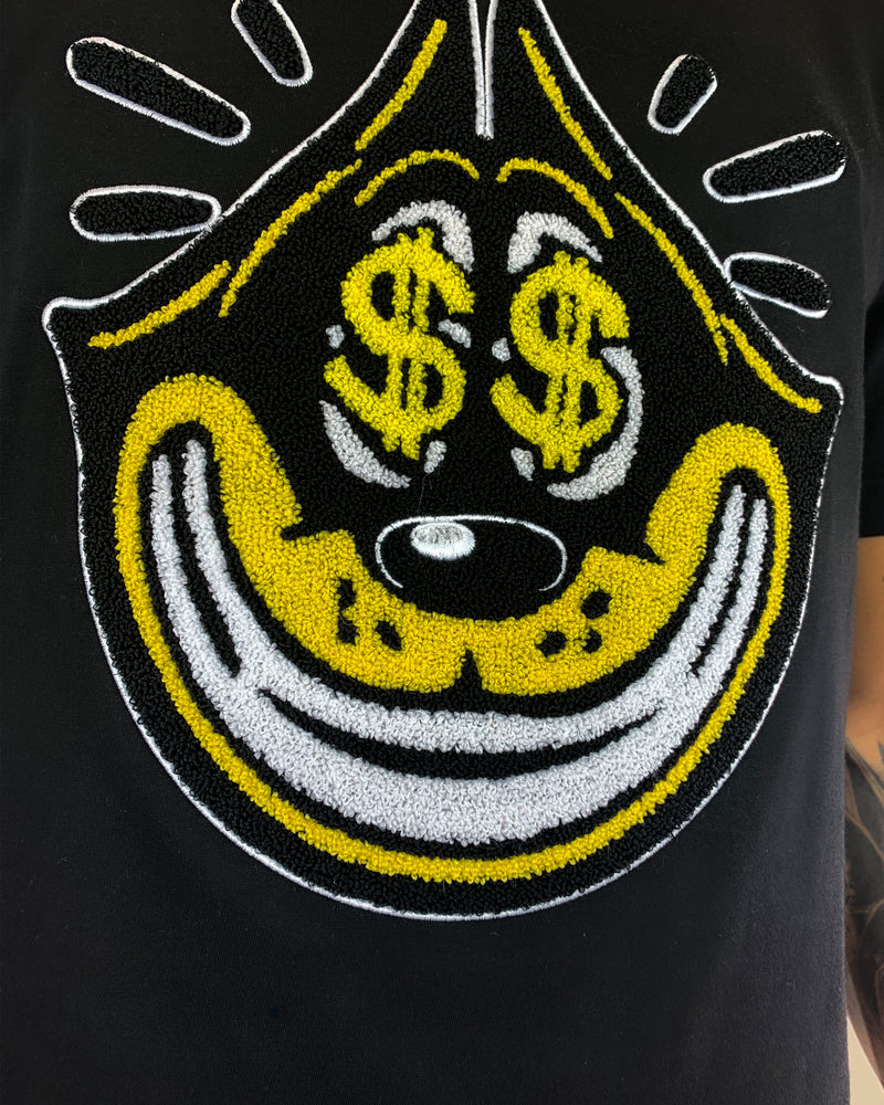 Money Gato Chenille Black T-Shirt