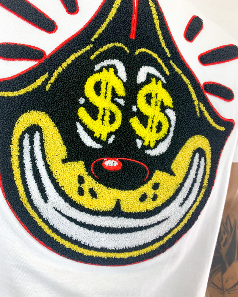 Money Gato Chenille White T-Shirt