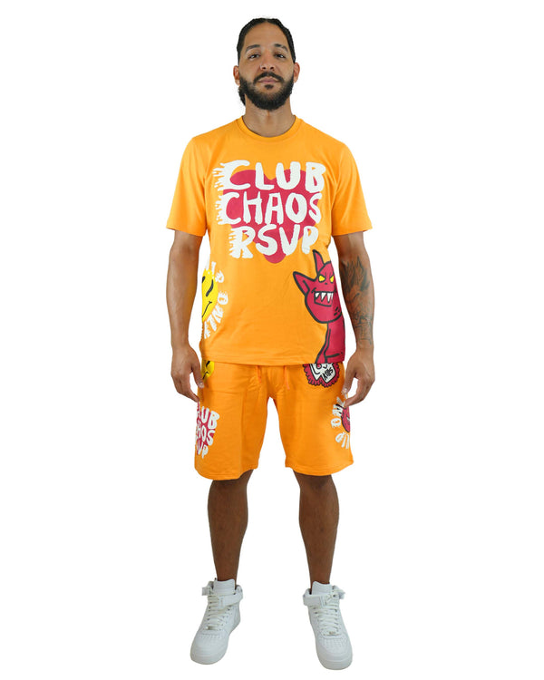 Club Chaos Orange T-Shirt & Short Set