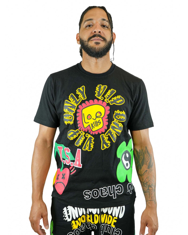 Club Chaos Black T-Shirt & Short Set