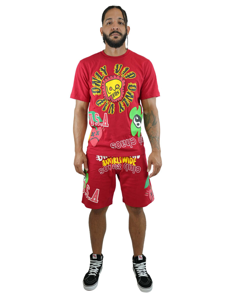 Club Chaos Red T-Shirt & Short Set