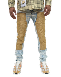 Eythor Quilted Padded Indigo Denim Jean