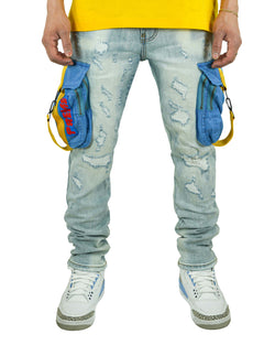 PREME Parachute Cargo Light Indigo Denim Jean