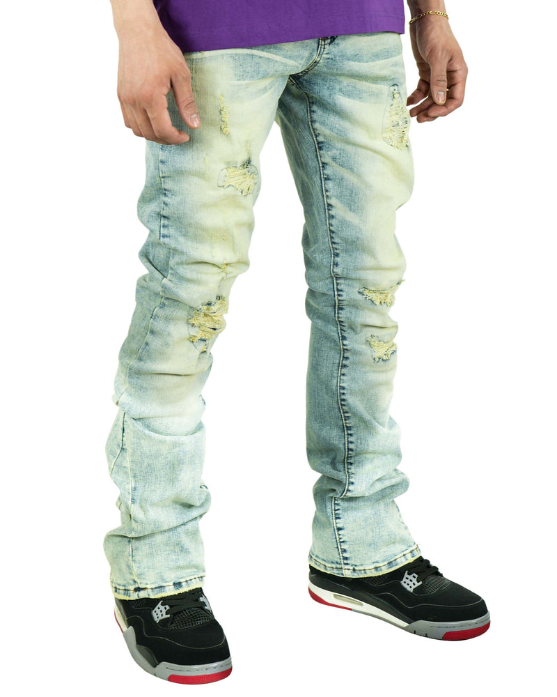 PREME Sand Indigo Stacked Flare Denim Jean