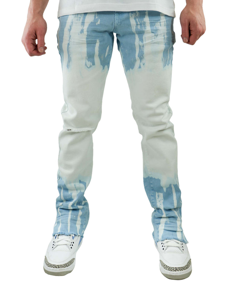 PREME Watercolor Blue & White Stacked Denim Jean