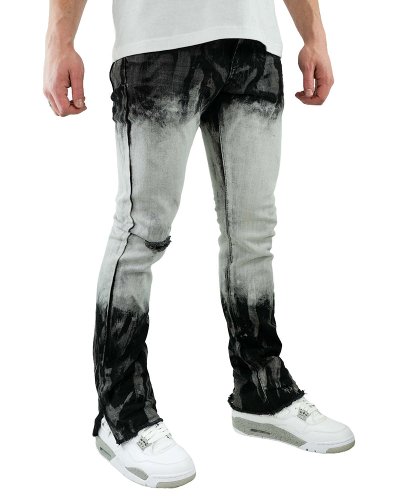 PREME Watercolor Black & Grey Stacked Denim Jean