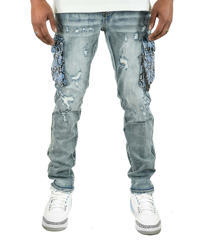 PREME Lockett Cargo Indigo Denim Jean