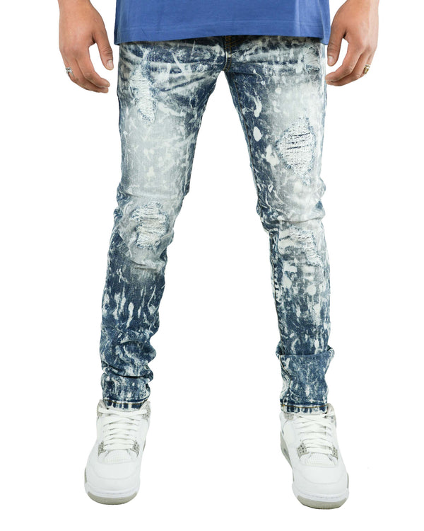 Shop Preme Bandana Patch Jeans JSMWB101-IND blue