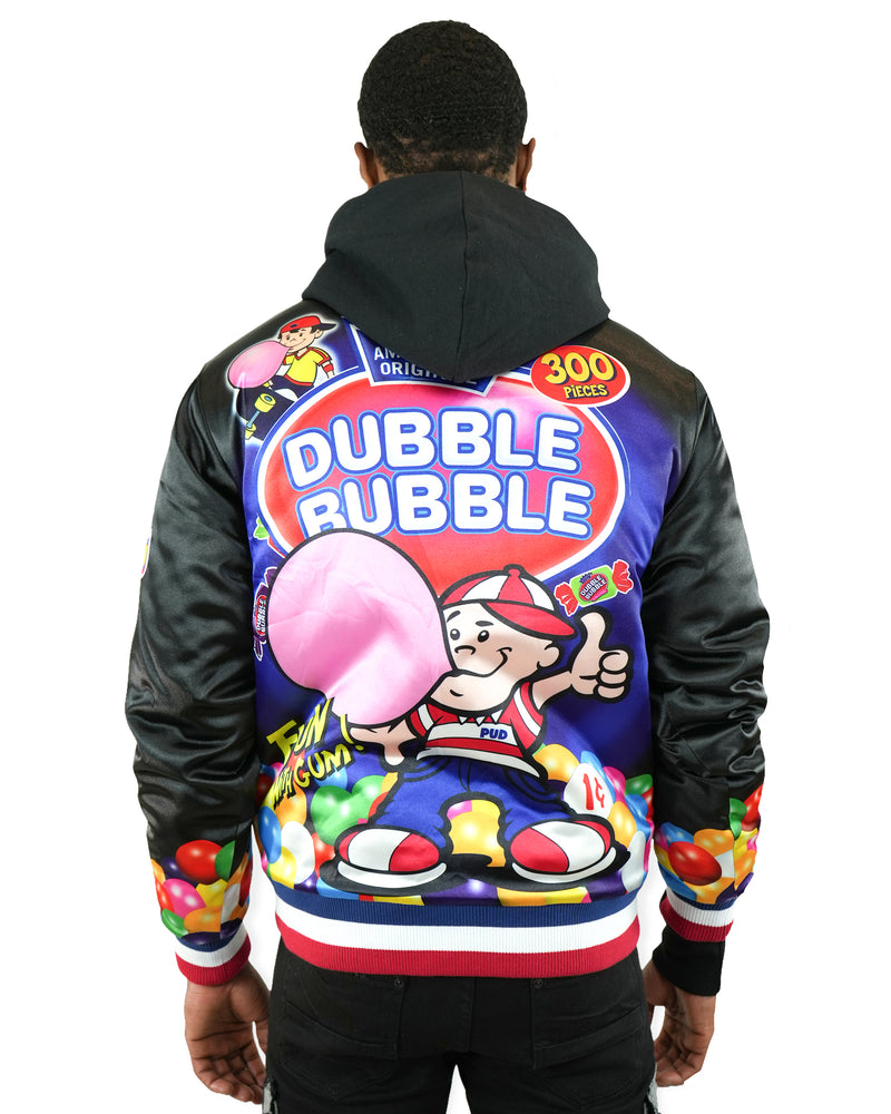 Dubble Bubble® Varsity Satin Black Jacket