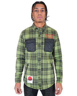 Staff Only Olive Knit Flannel
