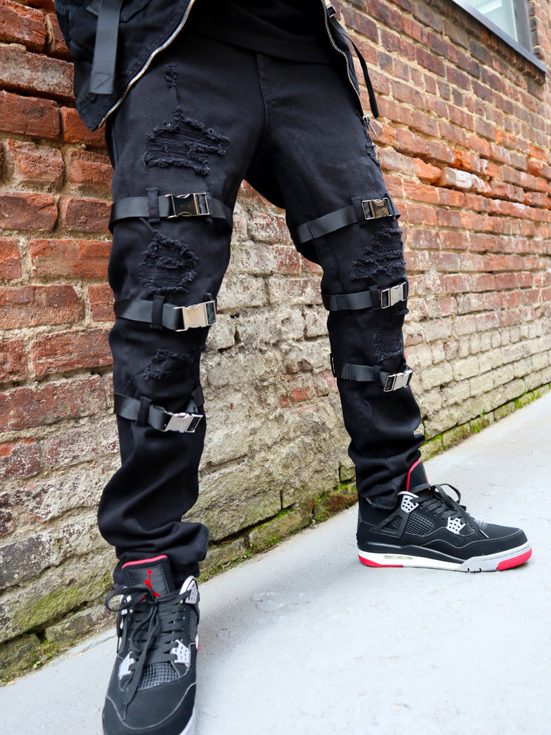 PREME Triple Buckle Black Denim Jean