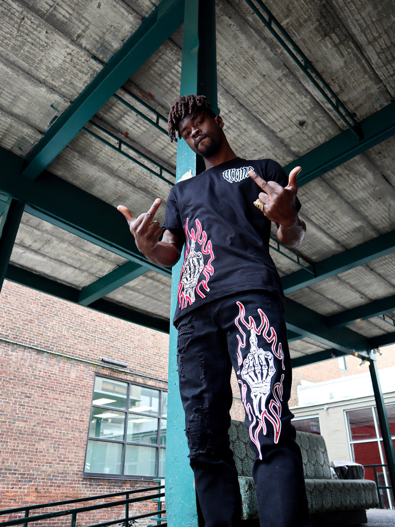 Preme Stone Heart Black Denim Jean