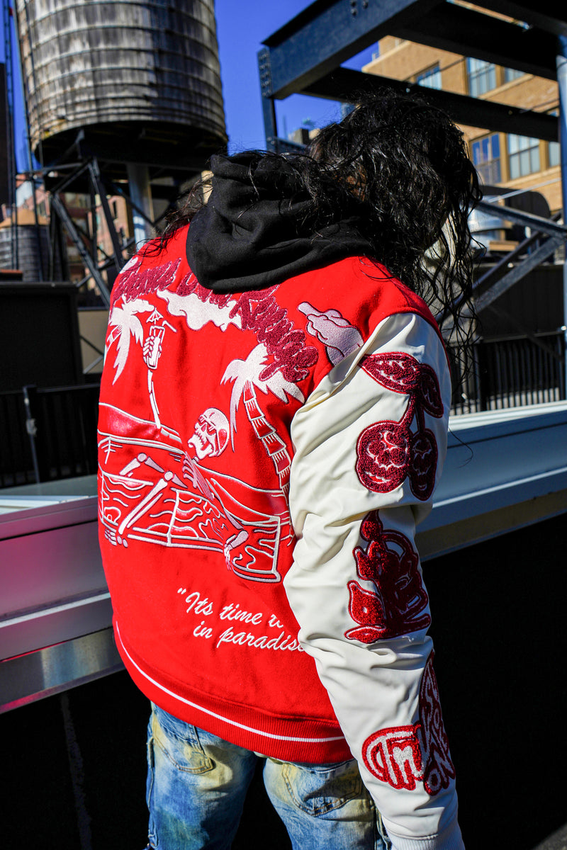 Paradise Red Varsity Jacket – PREME USA