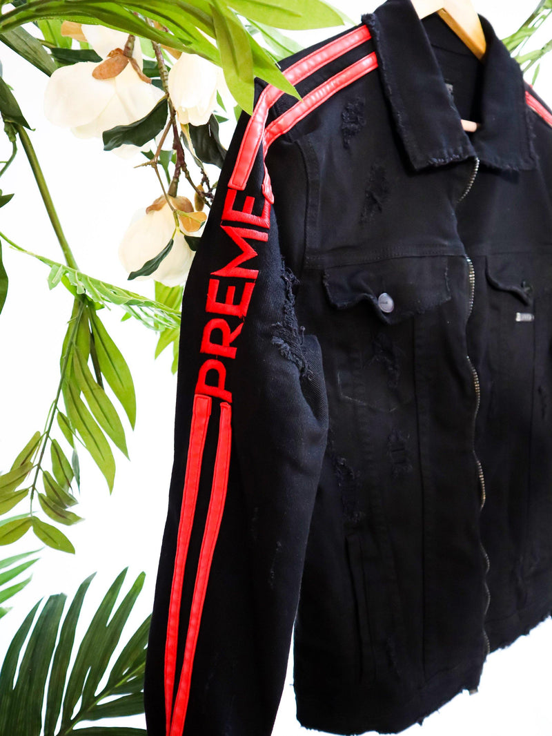 Affinity Infrared Striped Black Denim Jacket - PREME USA