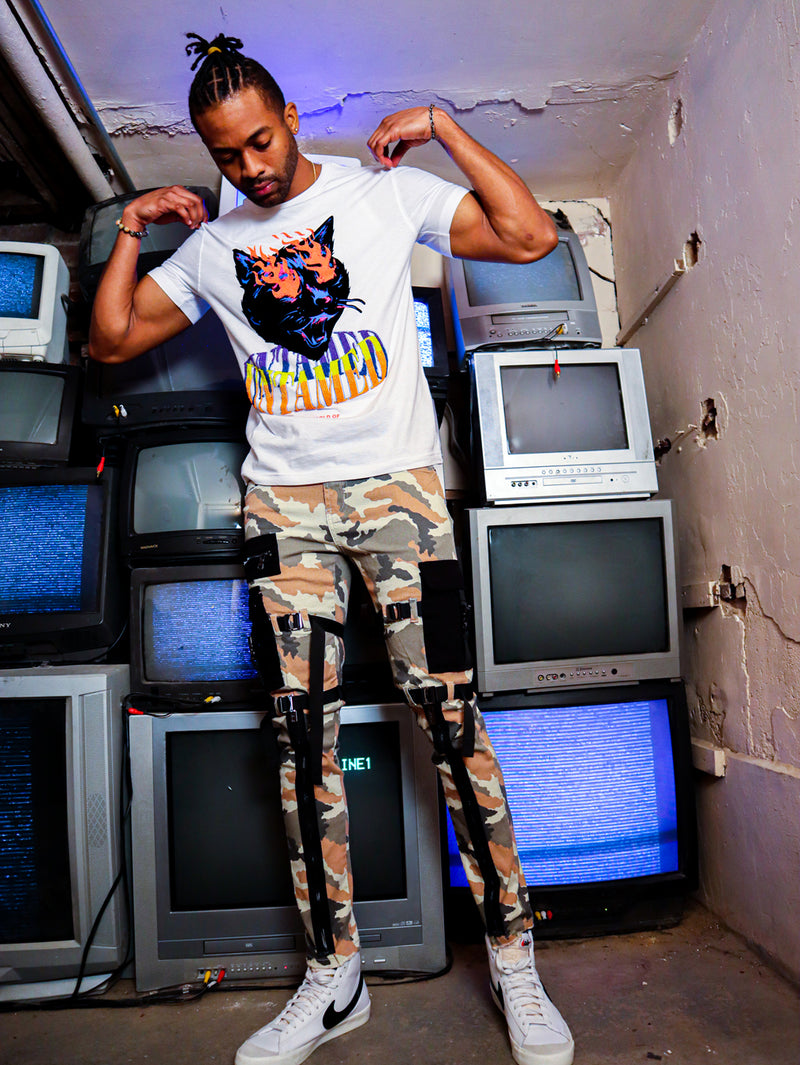 Untamed Hand Beaded White T-Shirt