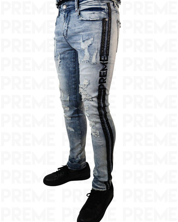 Affinity Midnight Striped Light Indigo Jean - PREME USA